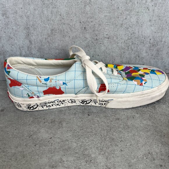 Vans Era Save Our Planet Globe Classic Size Women's 7.5 Mens 6 Shoes Map Sneaker - Picture 6 of 10